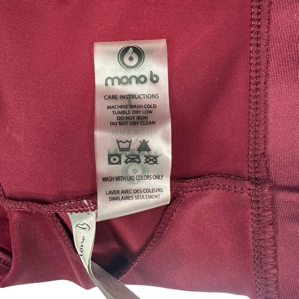 Mono B Women’s Maroon Sports Bra Top – Size Large - Picture 8 of 8